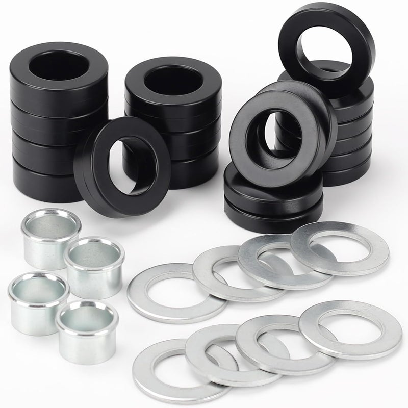 GICOOL Bearing Bore Hole and Hub Length Adjustment Hardware Kit, with Flanged Bearing Sleeves, Nylon & Steel Washers - Image 1